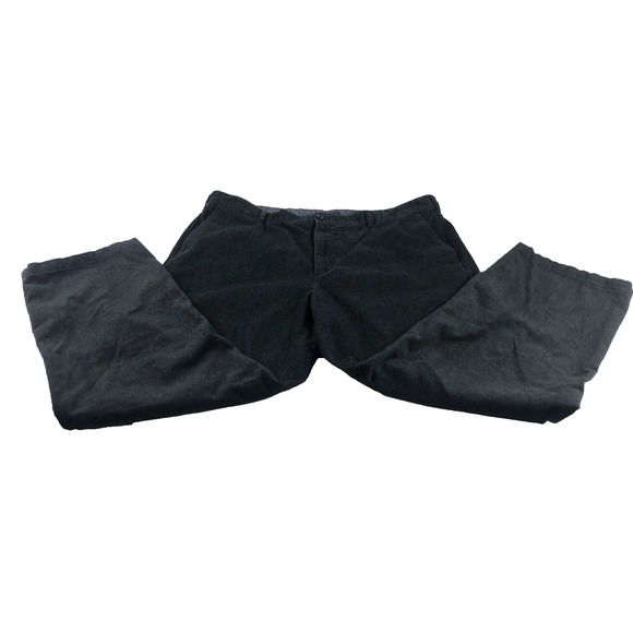 Izod Men's Corduroy Pants 42 x 30 Straight Fit Flat Front Dark Gray Pockets NICE - Picture 1 of 10